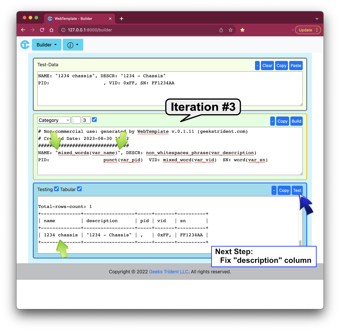 Builder - Example 2: Iteration #3