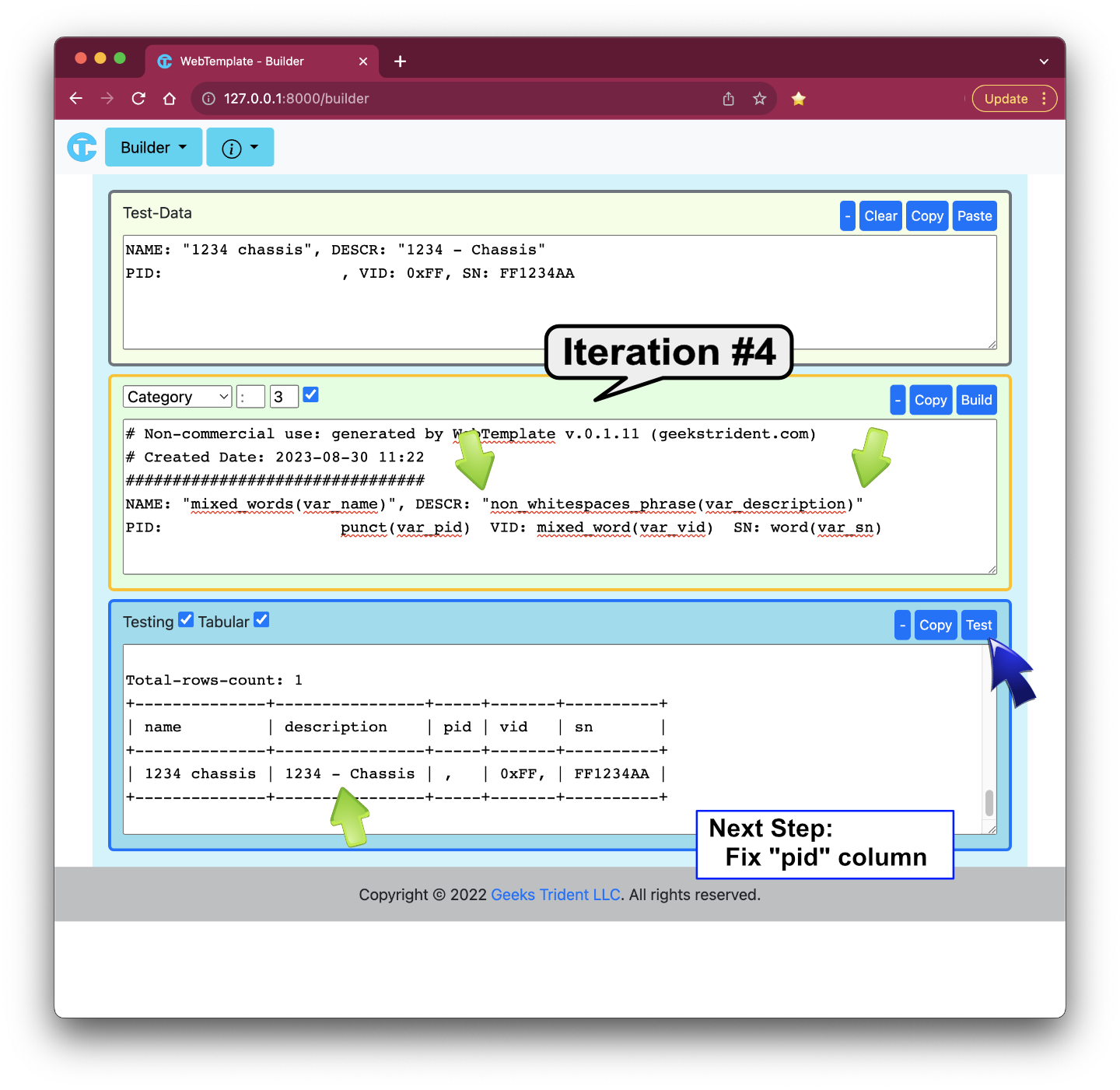 Builder - Example 2: Iteration #4