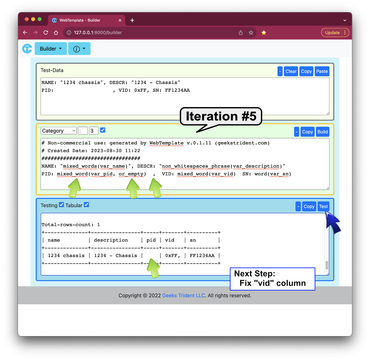 Builder - Example 2: Iteration #5