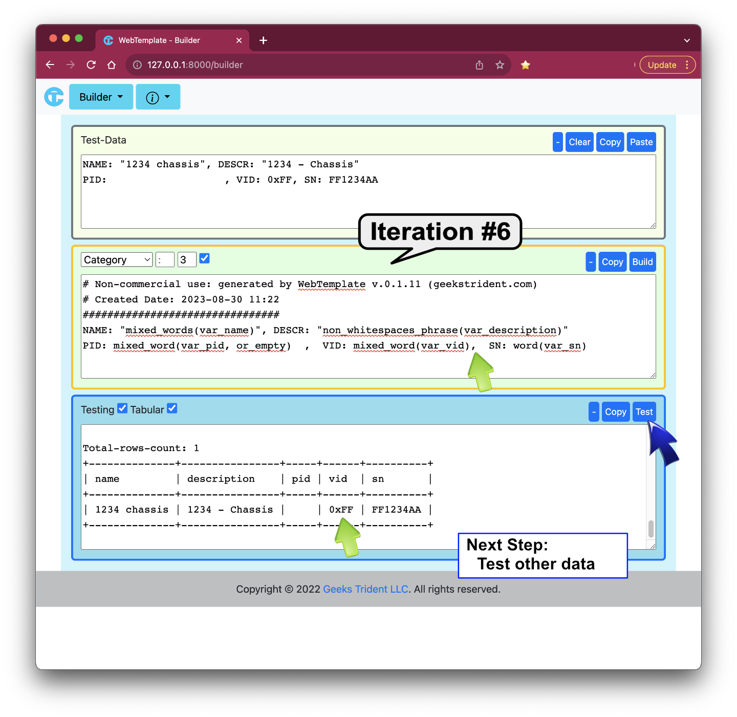 Builder - Example 2: Iteration #6