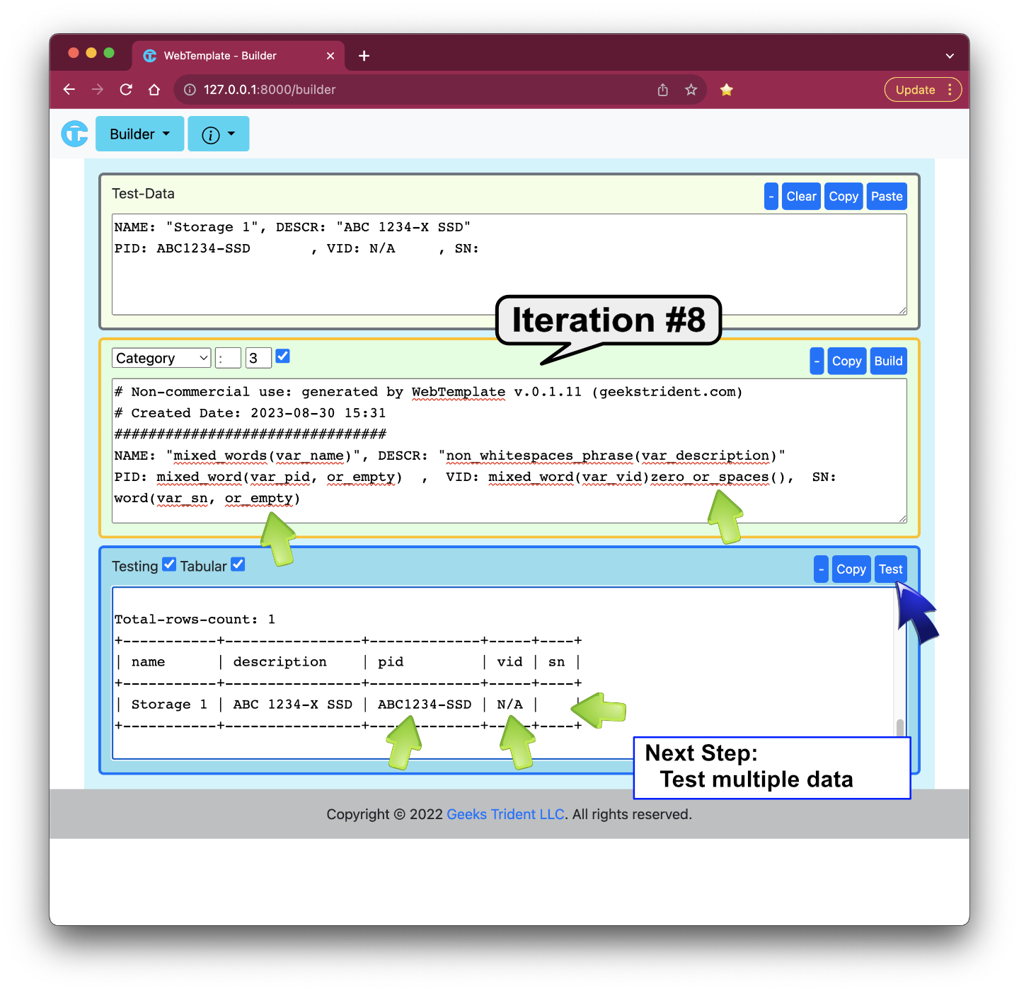 Builder - Example 2: Iteration #8