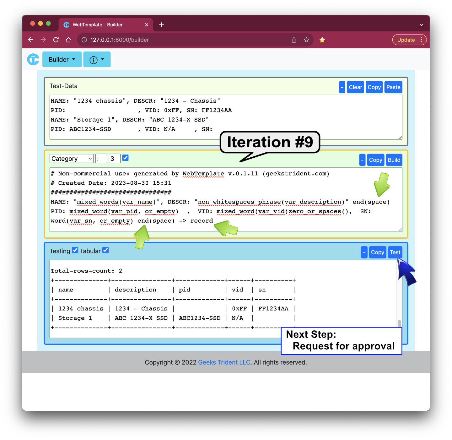 Builder - Example 2: Iteration #9